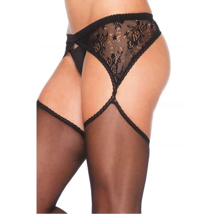 MEIAS LIGA PRETO - LEG AVENUE - TAMANHO S