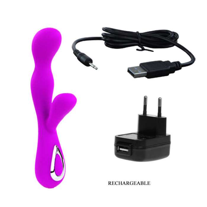 VIBRADOR COM ESTIMULADOR - PRETTY LOVE - IMPULSE