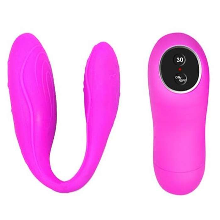VIBRADOR COM ESTIMULADOR PARA CASAL COM COMANDO - PRETTY LOVE