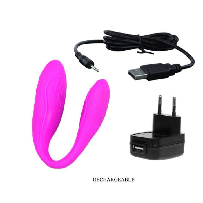VIBRADOR COM ESTIMULADOR PARA CASAL COM COMANDO - PRETTY LOVE