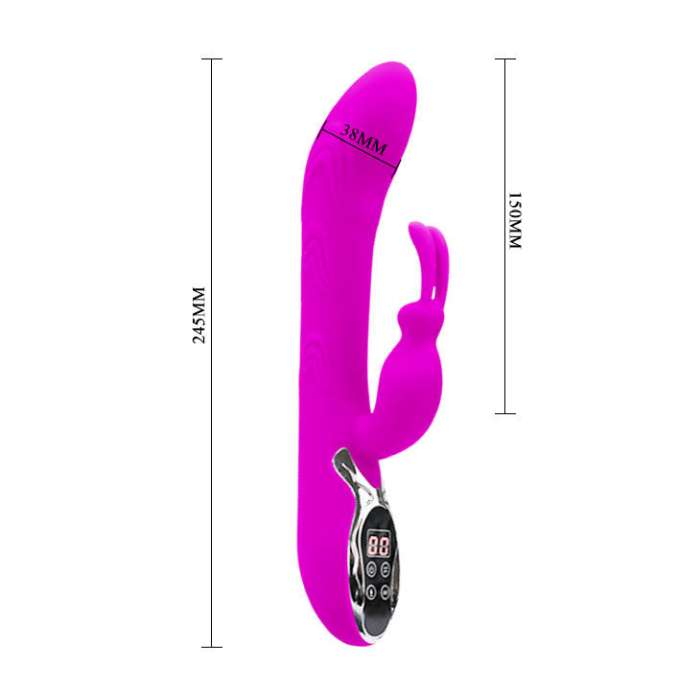 VIBRADOR COM ESTIMULADOR DE CLITÓRIS - PRETTYLOVE