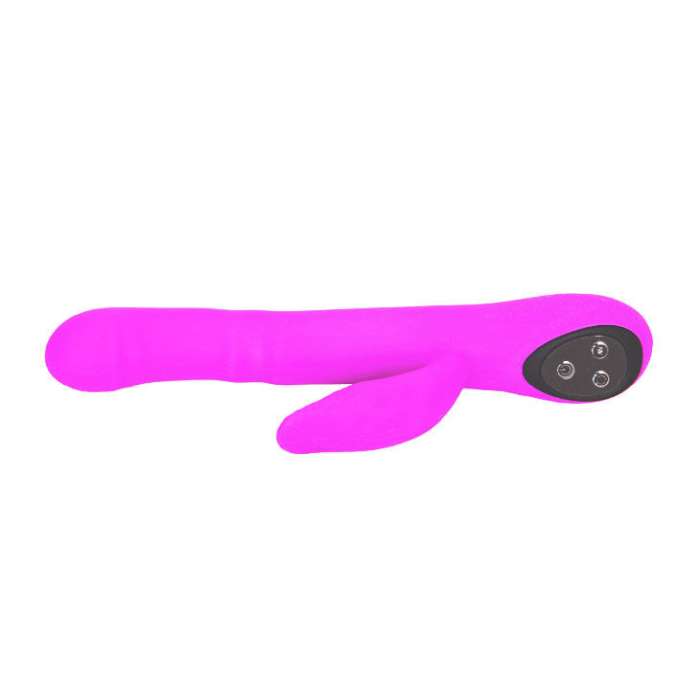 VIBRADOR COM ESTIMULADOR DE CLITÓRIS E FUNÇÃO DE ROTAÇÃO - PRETTYLOVE