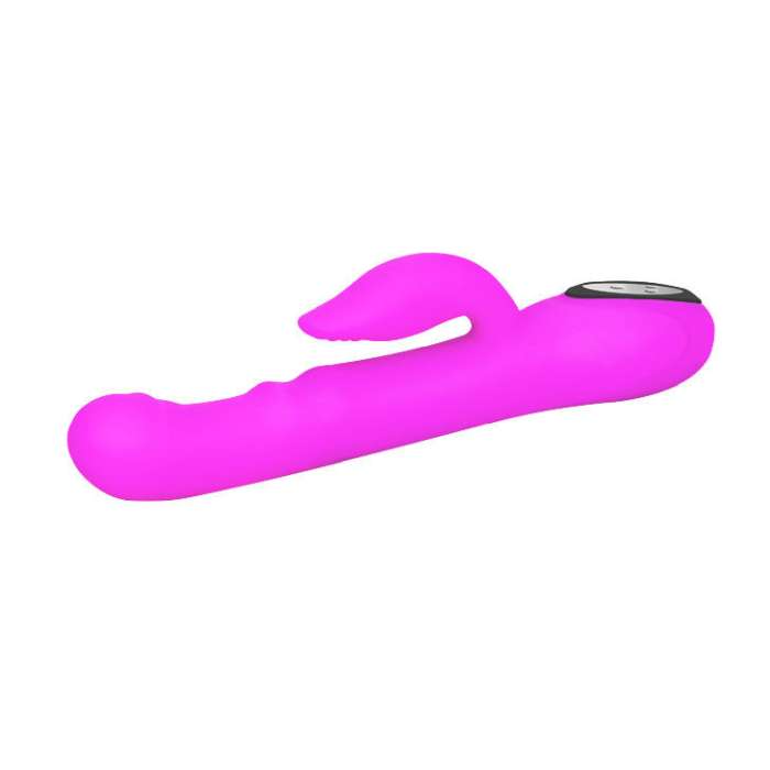 VIBRADOR COM ESTIMULADOR DE CLITÓRIS E FUNÇÃO DE ROTAÇÃO - PRETTYLOVE