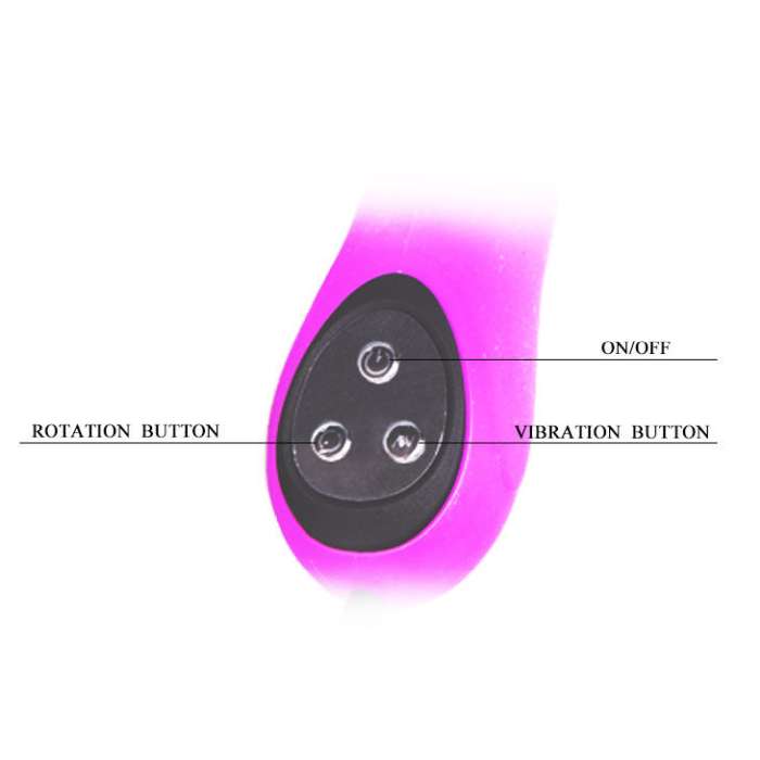 VIBRADOR COM ESTIMULADOR DE CLITÓRIS E FUNÇÃO DE ROTAÇÃO - PRETTYLOVE