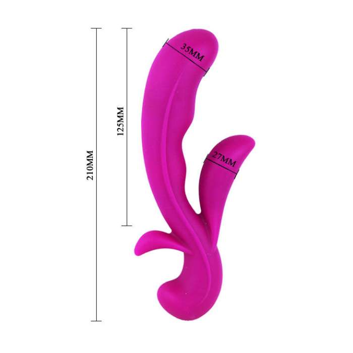 MASSAGEADOR COM ESTIMULADOR DE CLITORIS - PRETTY LOVE