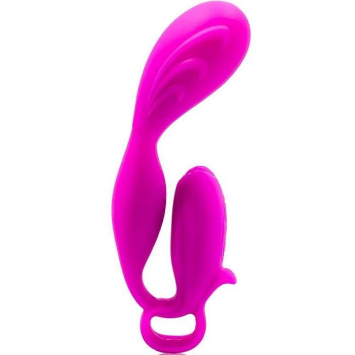 MASSAGEADOR COM ESTIMULADOR DE CLITORIS -  PRETTY LOVE