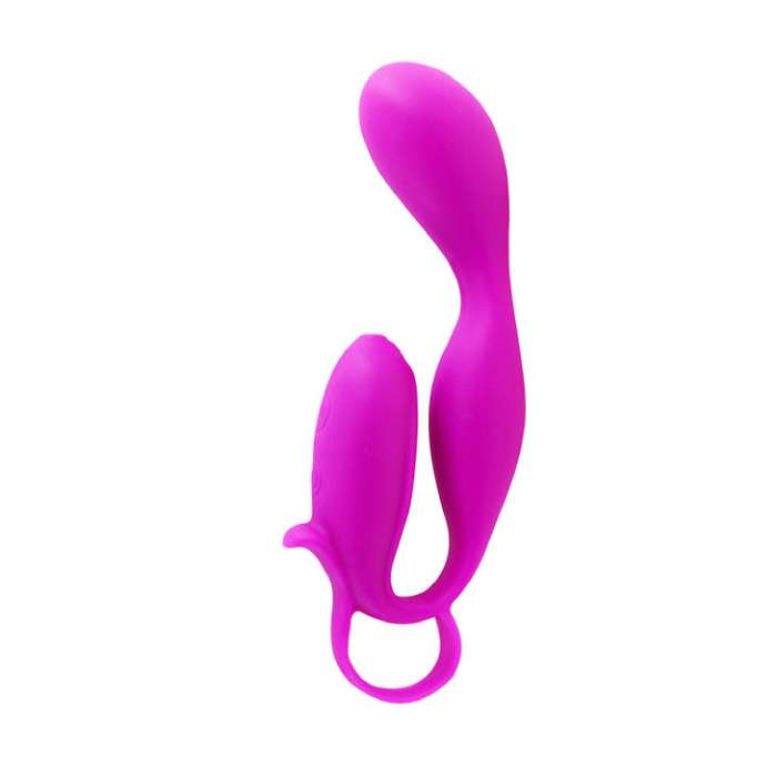 MASSAGEADOR COM ESTIMULADOR DE CLITORIS -  PRETTY LOVE