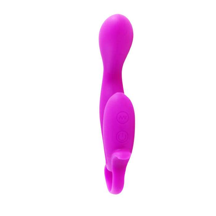 MASSAGEADOR COM ESTIMULADOR DE CLITORIS -  PRETTY LOVE