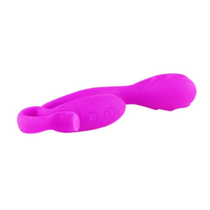 MASSAGEADOR COM ESTIMULADOR DE CLITORIS -  PRETTY LOVE