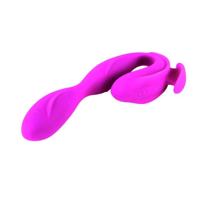 MASSAGEADOR COM ESTIMULADOR DE CLITORIS - PRETTY LOVE