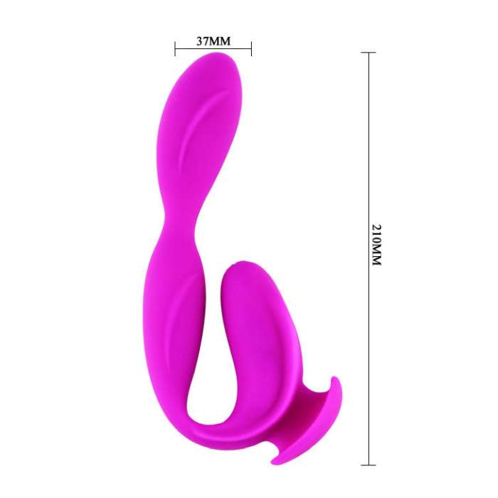 MASSAGEADOR COM ESTIMULADOR DE CLITORIS - PRETTY LOVE
