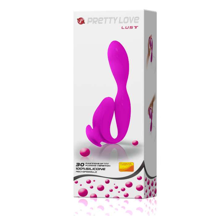 MASSAGEADOR COM ESTIMULADOR DE CLITORIS - PRETTY LOVE