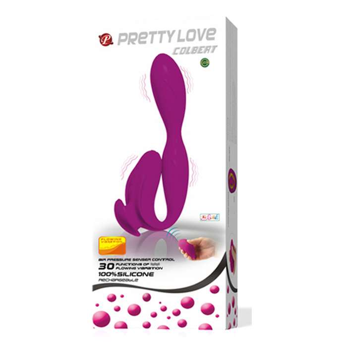 MASSAGEADOR COM ESTIMULADOR DE CLITORIS -  PRETTY LOVE COLBERT