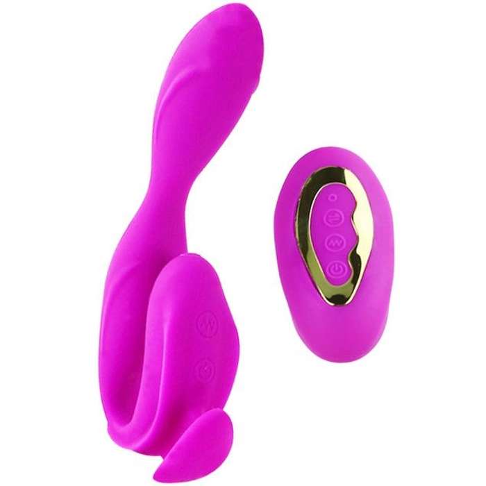 MASSAGEADOR COM ESTIMULADOR DE CLITORIS -  PRETTY LOVE COLBERT