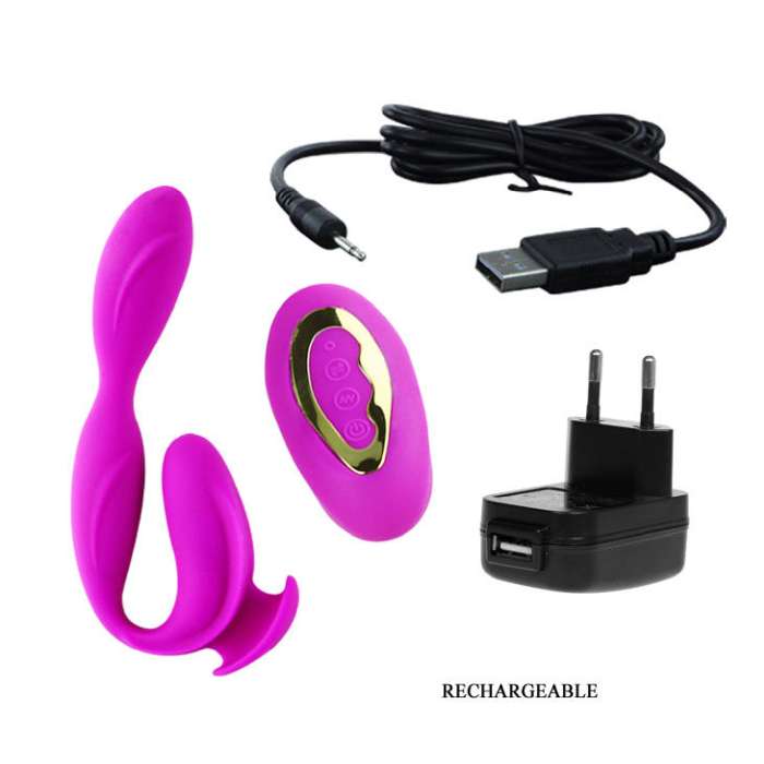 MASSAGEADOR COM ESTIMULADOR DE CLITORIS -  PRETTY LOVE COLBERT