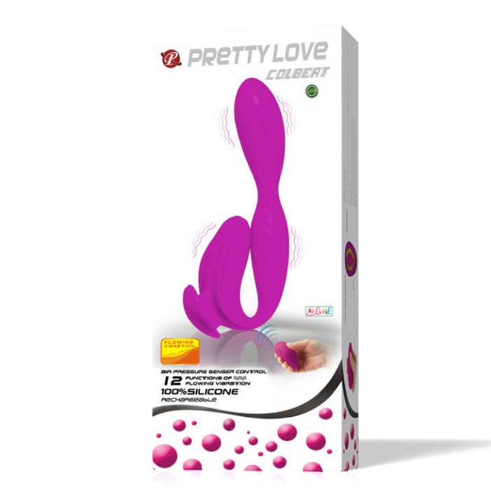 MASSAGEADOR COM ESTIMULADOR DE CLITORIS -  PRETTY LOVE COLBERT