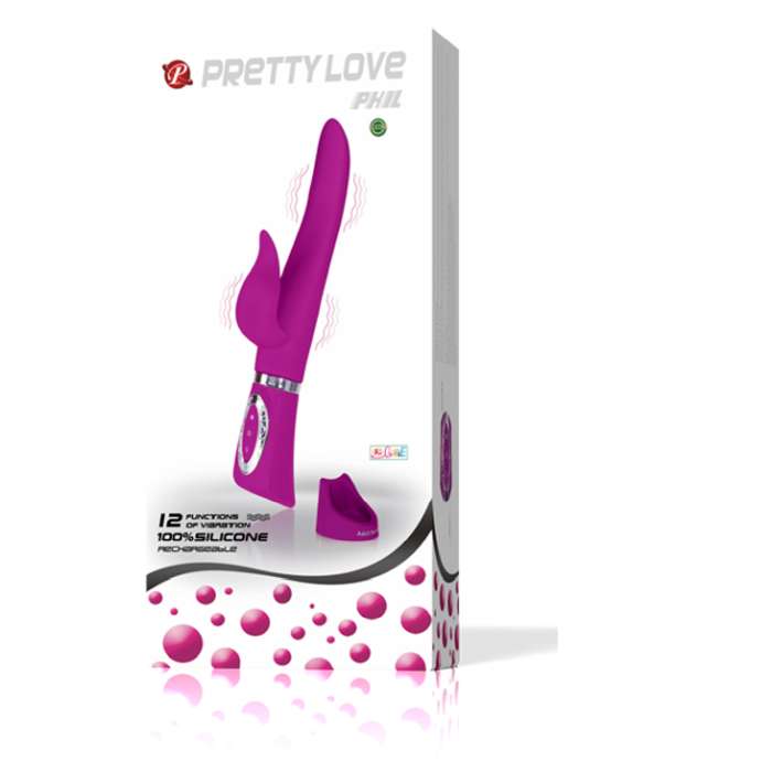 SMART PRETTY LOVE PHIL - VIBRADOR COM ESTIMULADOR DE CLITORIS