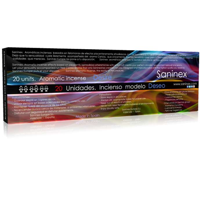 INCENSO AFRODISIACO - SANINEX AROMATIC INCENSE DESEO 20 STICKS