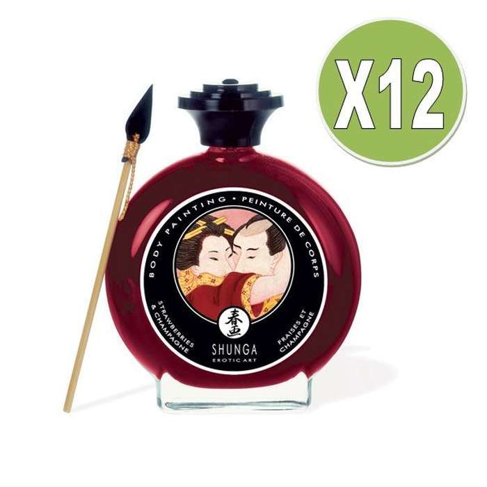 PINTURA CORPORAL - SHUNGA MORANGOS E CHAMPANHE, PACK 12 UDS