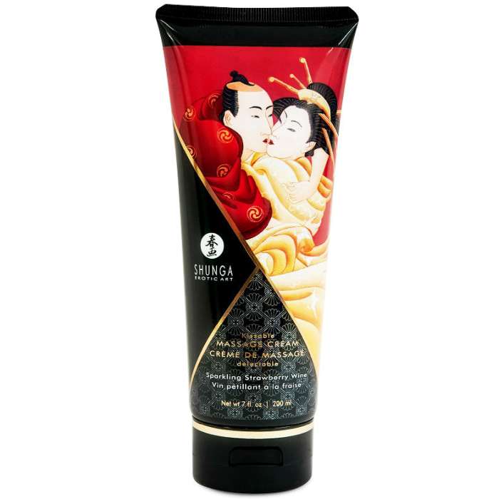 CREME MASSAGEM BEIJAVEL - SHUNGA  WINE STRAWBERRY 200ML