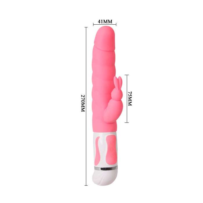 VIBRADOR COM ESTIMULADOR DE CLITÓRIS - PRETTYLOVE