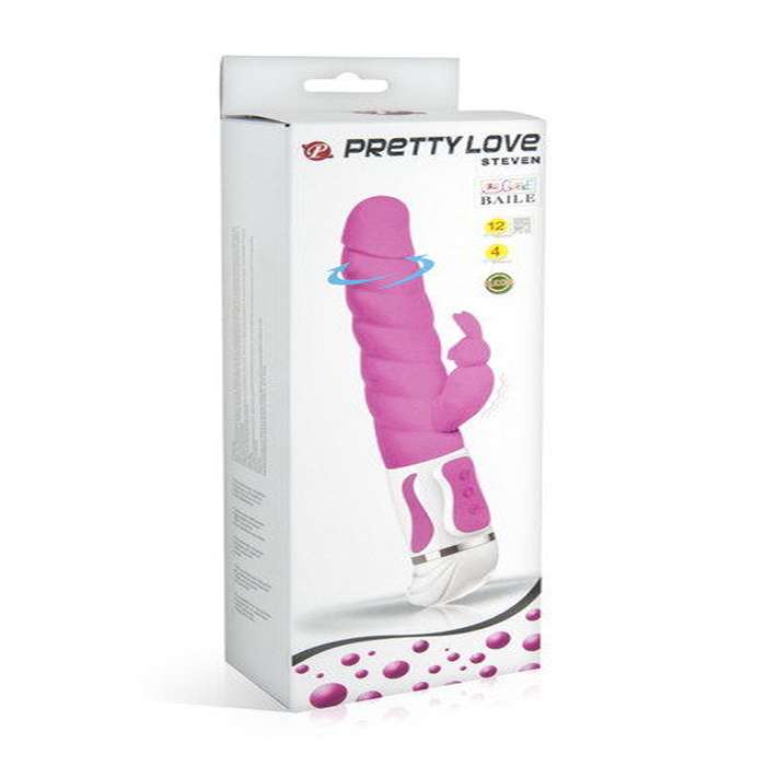 VIBRADOR COM ESTIMULADOR DE CLITÓRIS - PRETTYLOVE