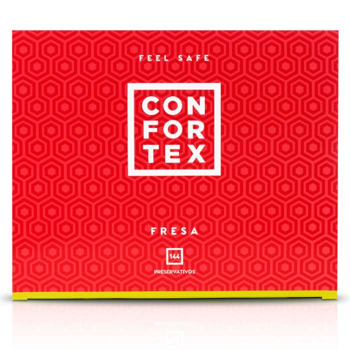 PRESERVATIVOS - CONDOM DE MORANGO CONFORTEX 144 UNIDADES