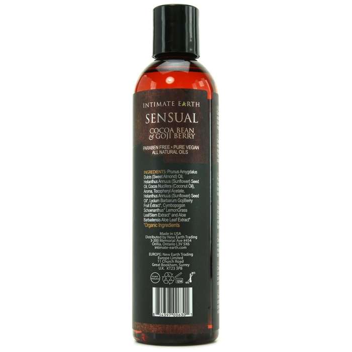 TERRA ÍNTIMA CACAU E ÓLEO DE MASSAGEM DE AROMATERAPIA DE BAGA 120ML