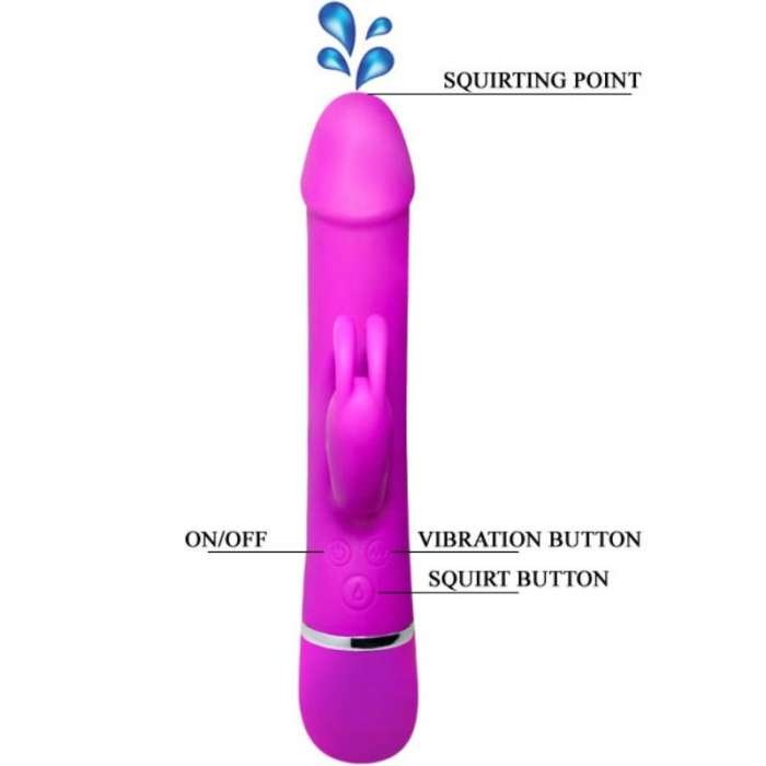 VIBRADOR COM ESTIMULADOR E SQUIRT - PRETTY LOVE HENRY
