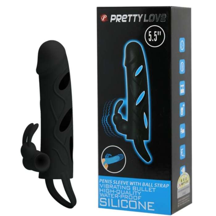 MANGA PARA PÉNIS COM ESTIMULADOR DE CLITORIS - PRETTY LOVE