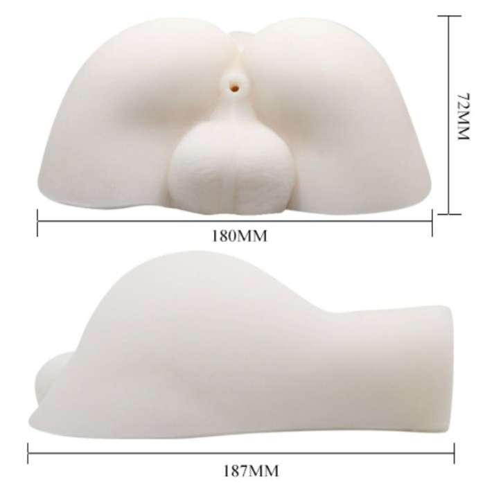 MINI RÉPLICA REALISTA DE CU E TESTICULOS COM FURO ANAL - BAILE FOR HIM