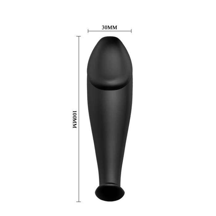 PRETTY LOVE - PLUG ANAL SILICONE FORMA PENIS E 12 MODOS VIBRAÇÃO - NEGRO