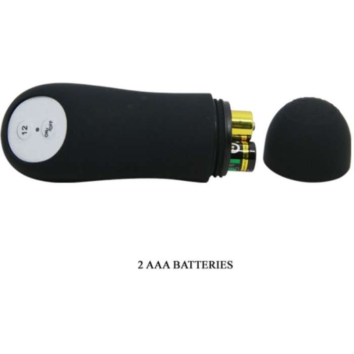 PRETTY LOVE - PLUG ANAL SILICONE FORMA PENIS E 12 MODOS VIBRAÇÃO - NEGRO
