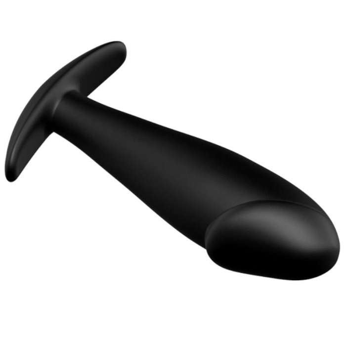 PRETTY LOVE - PLUG ANAL SILICONE FORMA PENIS E 12 MODOS VIBRAÇÃO - NEGRO