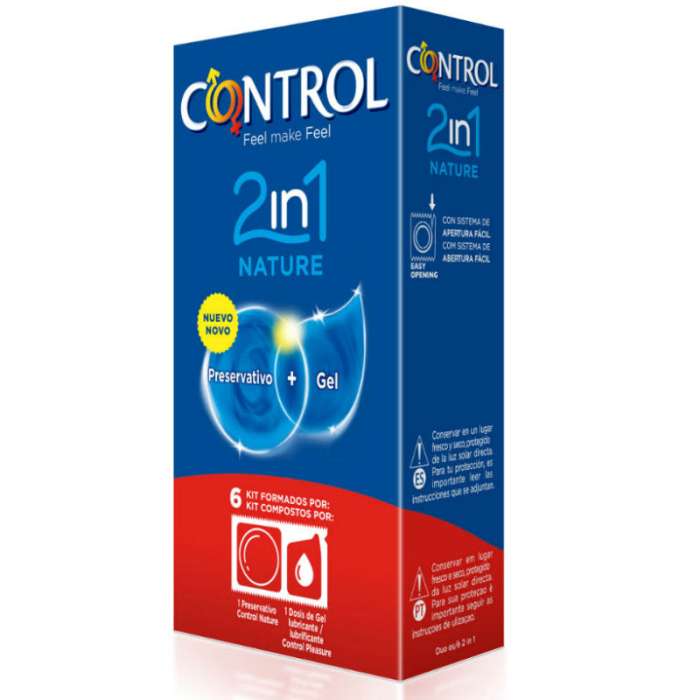 PRESERVATIVOS - CONTROL DUO NATURA 2-1 PRESERVATIVO + GEL 6 UDS