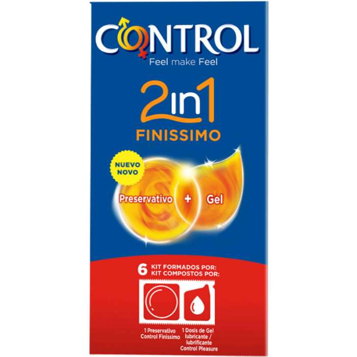 PRESERVATIVOS - CONTROL DUO FINISSIMO + LUBRICANTE 6 UNIDADES