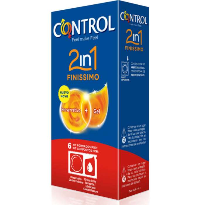 PRESERVATIVOS - CONTROL DUO FINISSIMO + LUBRICANTE 6 UNIDADES