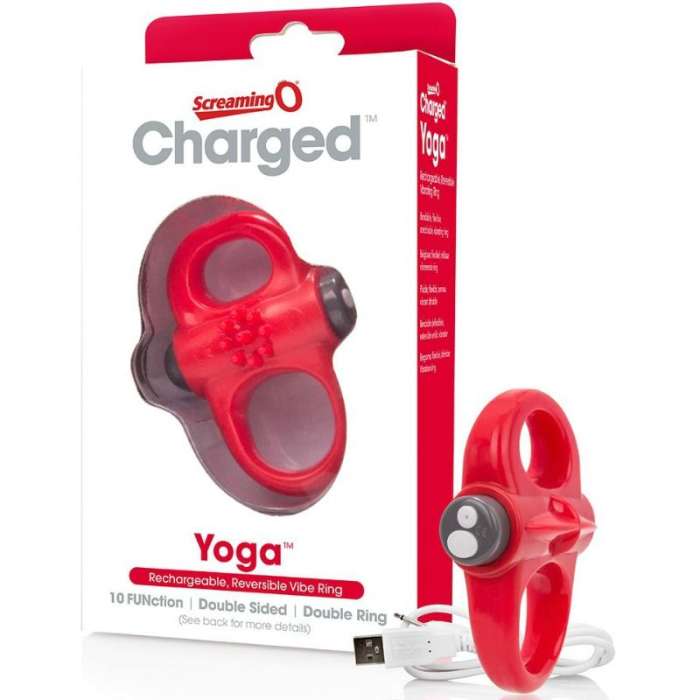 GRITANDO O ANEL RECARREGÁVEL E VIBRANTE YOGA VERMELHO