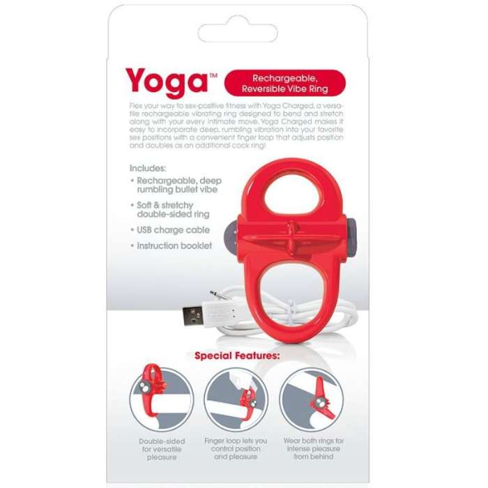 GRITANDO O ANEL RECARREGÁVEL E VIBRANTE YOGA VERMELHO