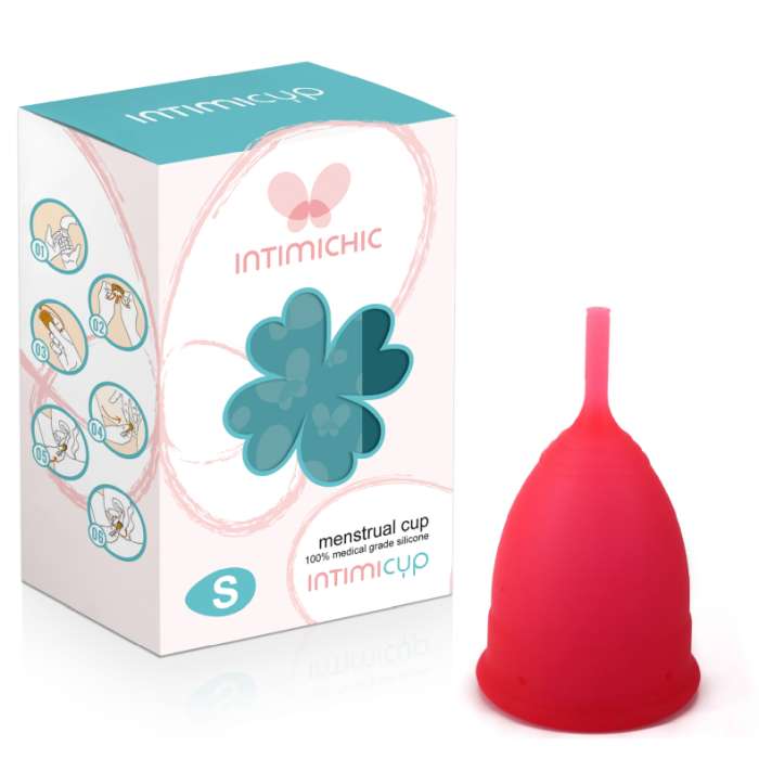 COPO MENSTRUAL INTIMICHIC GRAU DE SILICONE MEDICAL SIZE S 6 + 1 GRÁTIS