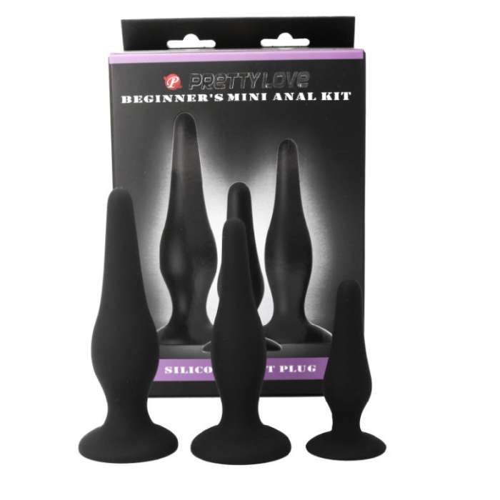 PLUGS DE SILICONE DO KIT ANAL DO INICIANTE
