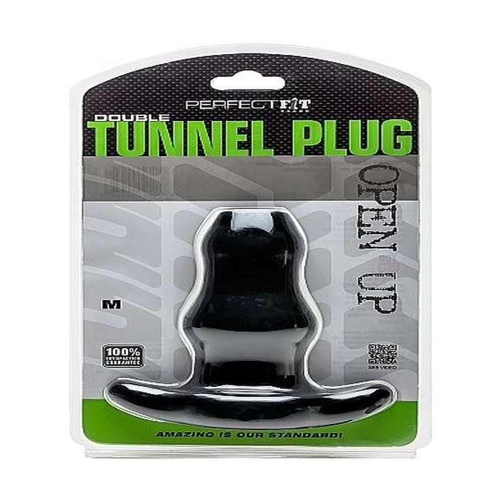 PLUGUE DE TÚNEL DUPLO DE AJUSTE PERFEITO - MÉDIO - PRETO