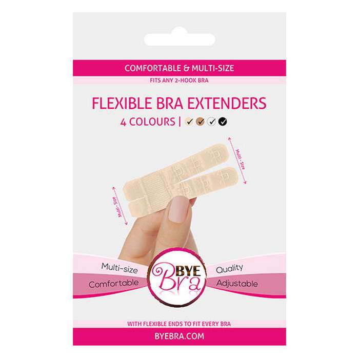 EXTENSOR DE SOUTIEN - BYE BRA FLEXIBLE BRA EXTENDERS 2 HOOK NUDE 4UDS