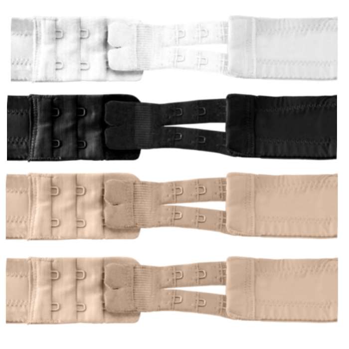 EXTENSOR DE SOUTIEN - BYE BRA FLEXIBLE BRA EXTENDERS 2 HOOK NUDE 4UDS