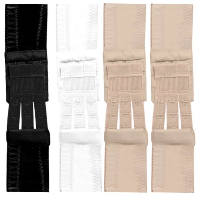 EXTENSOR DE SOUTIEN - BYE BRA FLEXIBLE BRA EXTENDERS 3 HOOK 4 UNITS