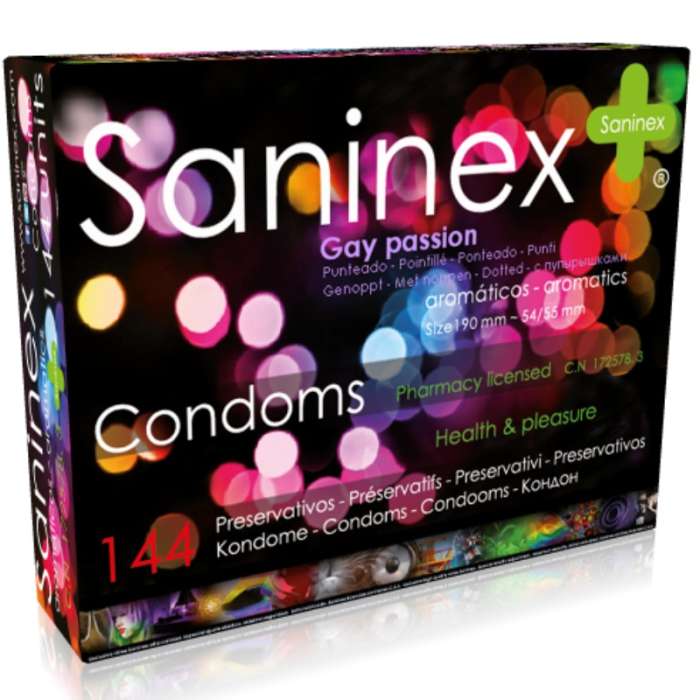 PRESERVATIVOS - SANINEX GAY PASSION 144 UNIDADES