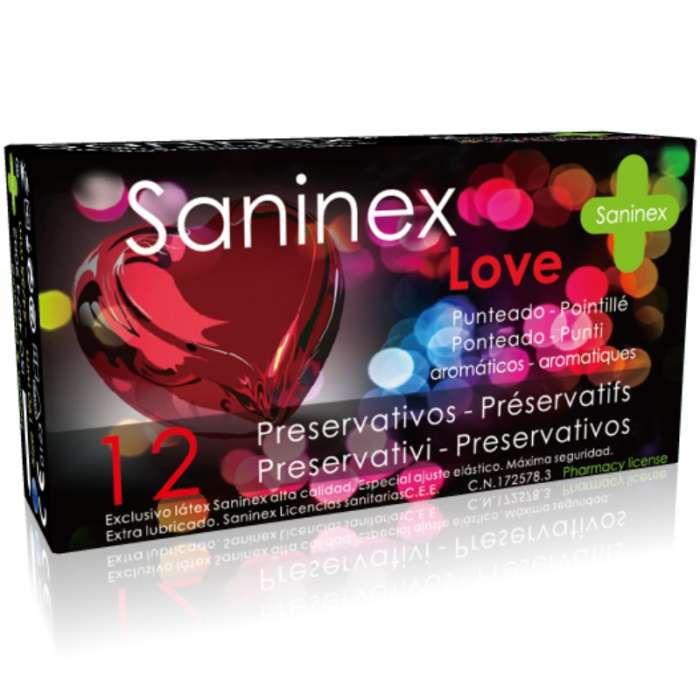 PRESERVATIVOS - SANINEX CONDOMS LOVE 12 UNIDADES