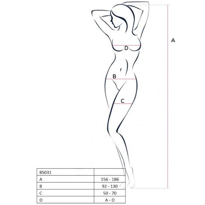 BODYSTOCKING - PASSION WOMAN BS031 WHITE ONE SIZE