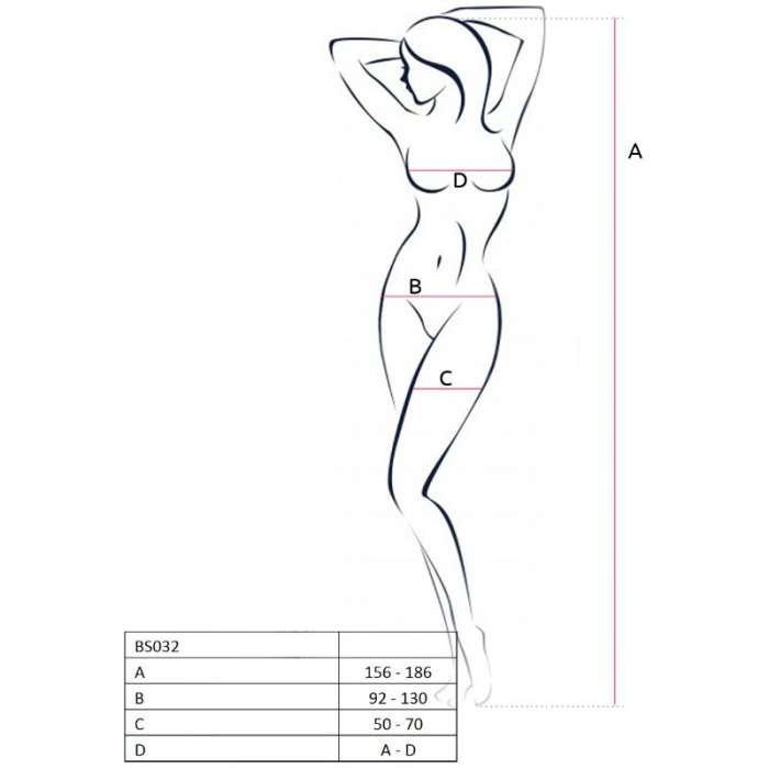BODYSTOCKING - PASSION WOMAN BS032  BLACK ONE SIZE
