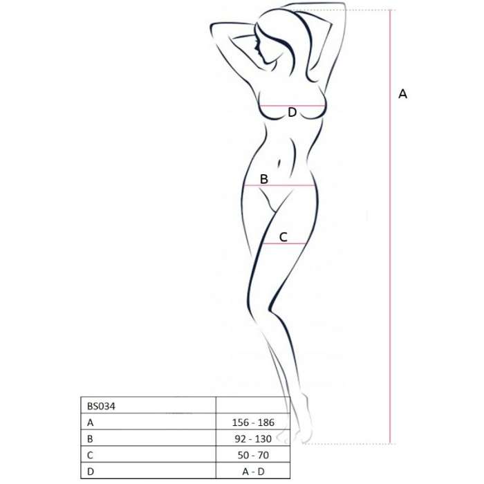 BODYSTOCKING - PASSION WOMAN BS034 BLACK ONE SIZE